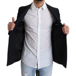 Dolce & Gabbana Dark Blue Wool Single Breasted Coat Jacket JKT2899-46
