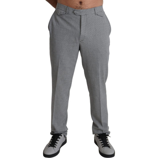 BENCIVENGA Gray Wool Checkered Dress Men Formal Trouser Pants PAN71983-52