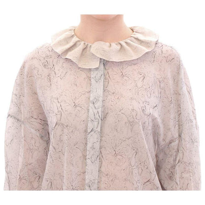 Vika Gazinskaya Blue Cotton Blouse Tunic