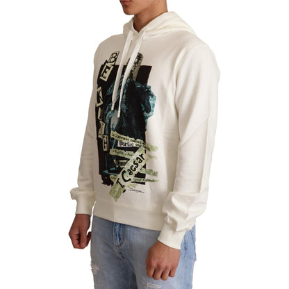 Dolce & Gabbana White King Ceasar Cotton Hooded Sweater Dolce & Gabbana