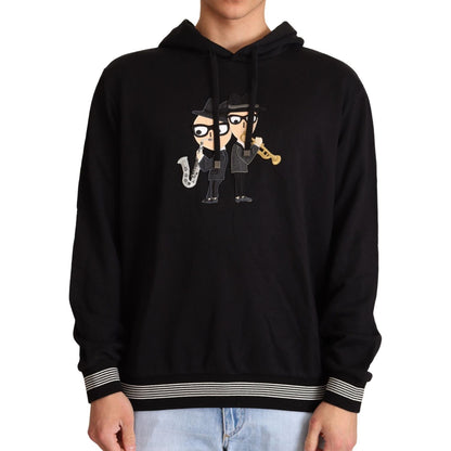 Dolce & Gabbana Black Cotton Hooded #dgfamily Sweater Dolce & Gabbana