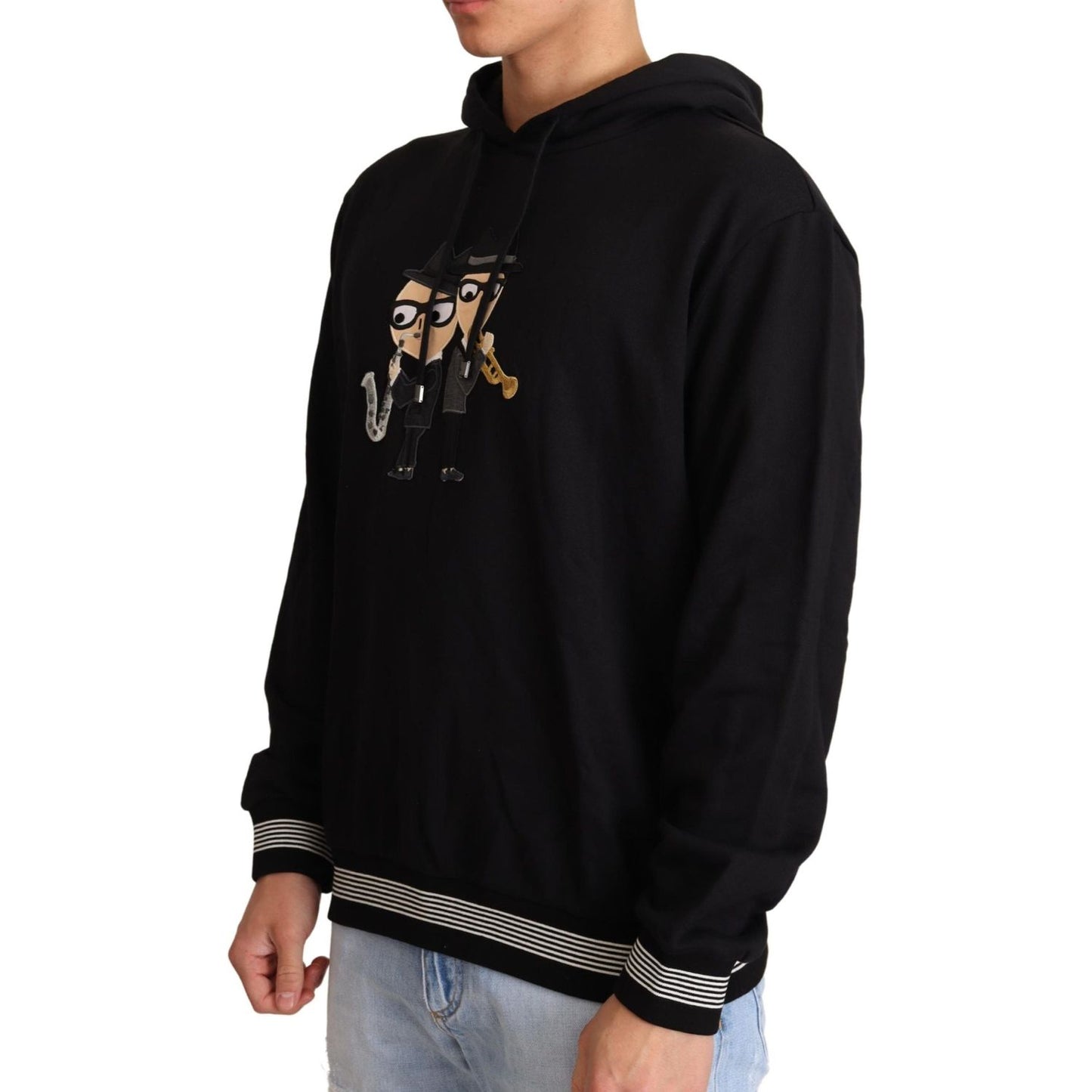 Dolce & Gabbana Black Cotton Hooded #dgfamily Sweater Dolce & Gabbana