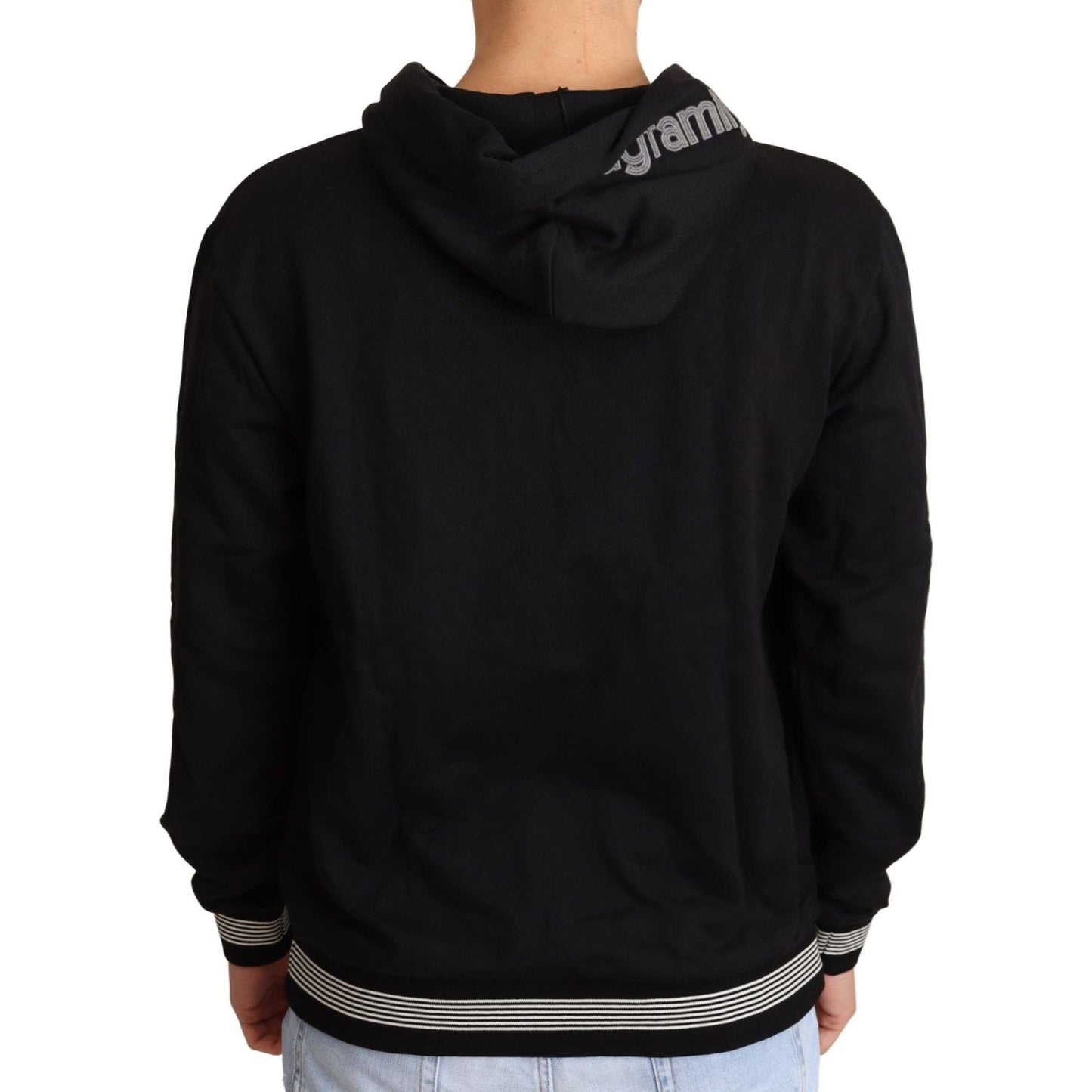 Dolce & Gabbana Black Cotton Hooded #dgfamily Sweater Dolce & Gabbana