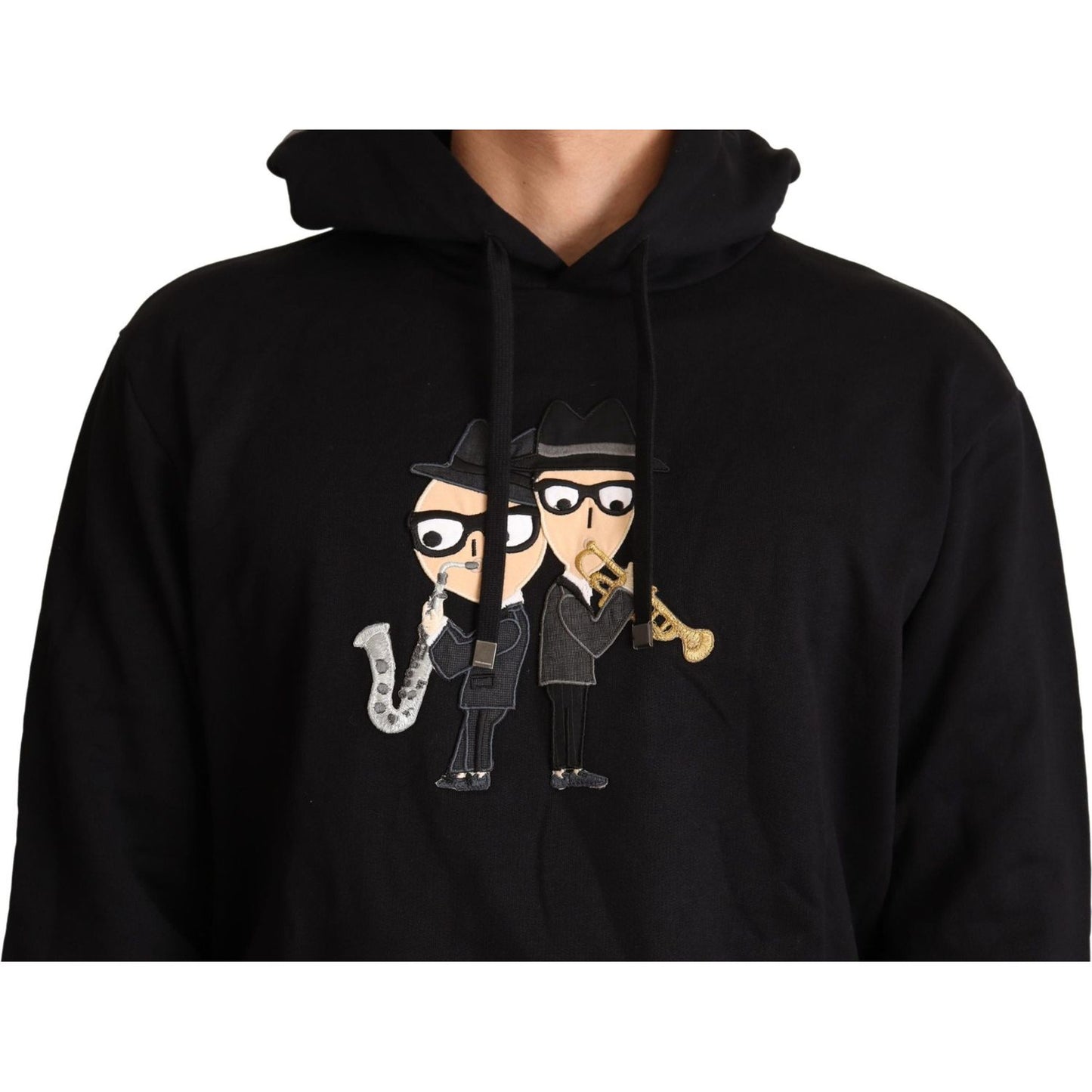 Dolce & Gabbana Black Cotton Hooded #dgfamily Sweater Dolce & Gabbana