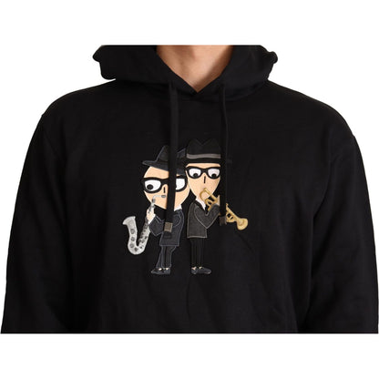 Dolce & Gabbana Black Cotton Hooded #dgfamily Sweater Dolce & Gabbana