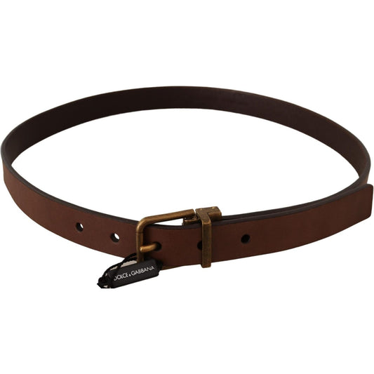 Dolce & Gabbana Brown Leather Rustic Buckle Cintura Belt BEL8248 -85