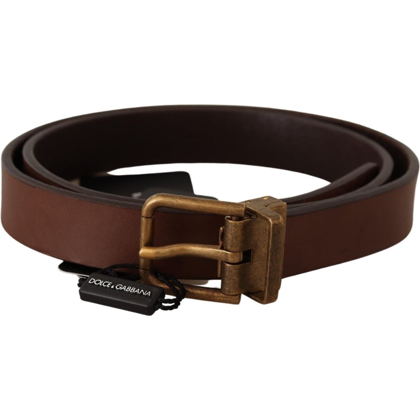 Dolce & Gabbana Brown Leather Rustic Buckle Cintura Belt BEL8248 -85