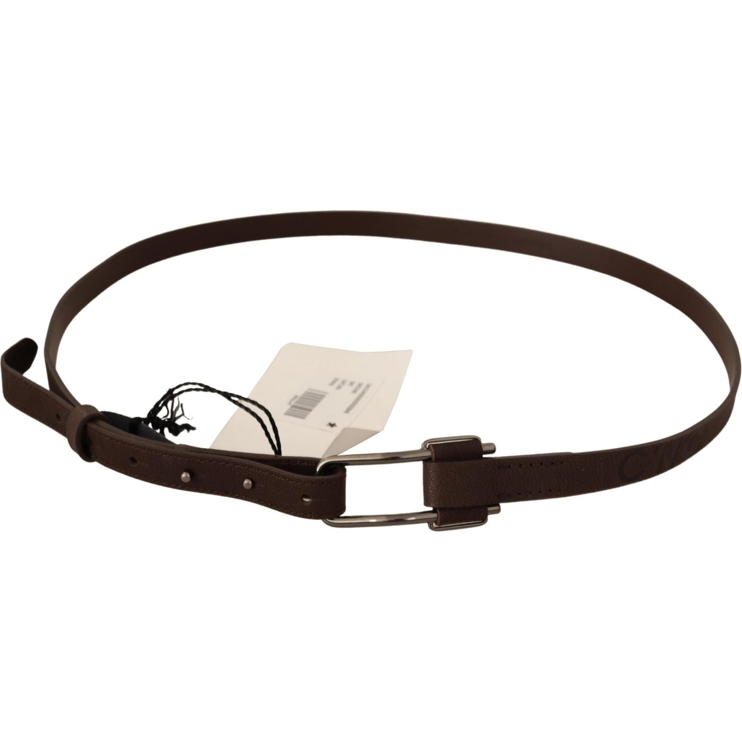 Costume National Brown WX Silver Metal Buckle Belt