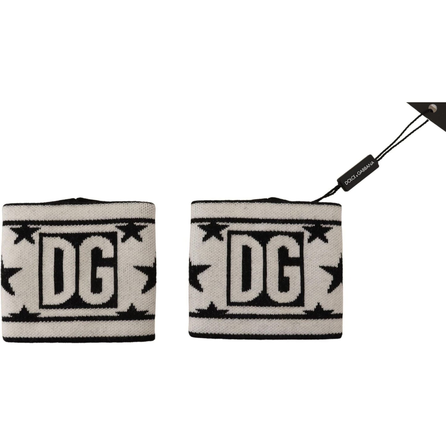 Dolce & Gabbana White Black Wool Logo #DGMILLENNIALS Wristband