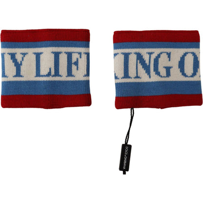 Dolce & Gabbana Multicolor King Of My Life Cashmere Wristband