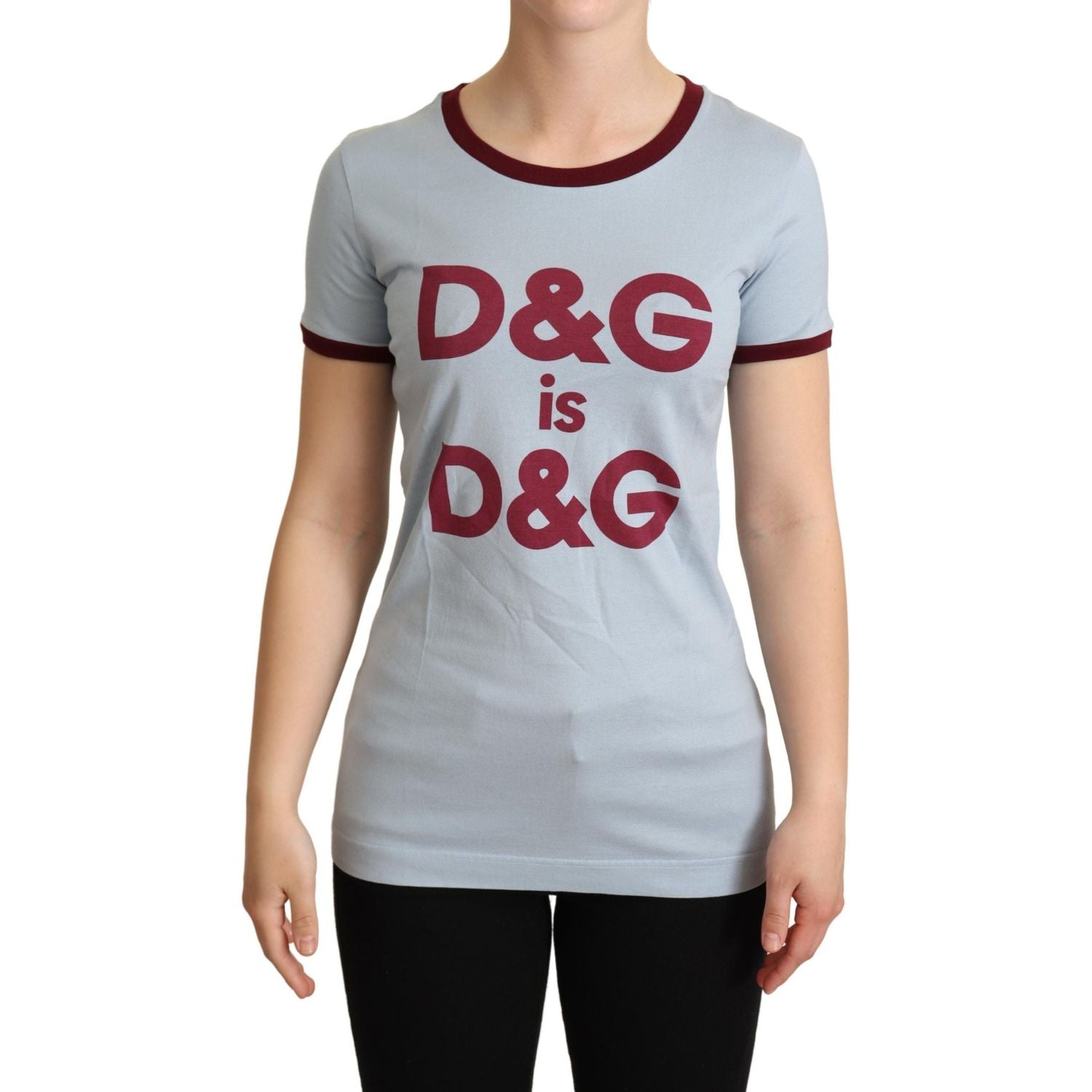 Dolce & Gabbana Blue Crewneck D&G Top T-shirt