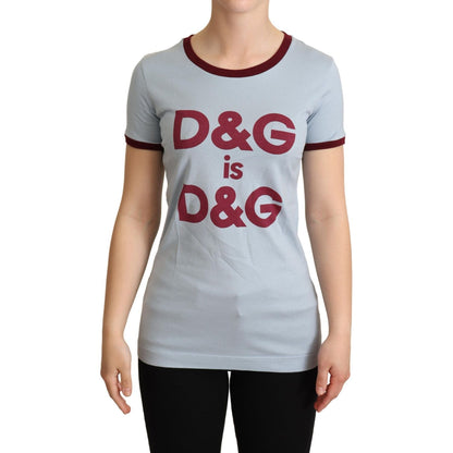 Dolce & Gabbana Blue Crewneck D&G Top T-shirt WOMAN T-SHIRTS