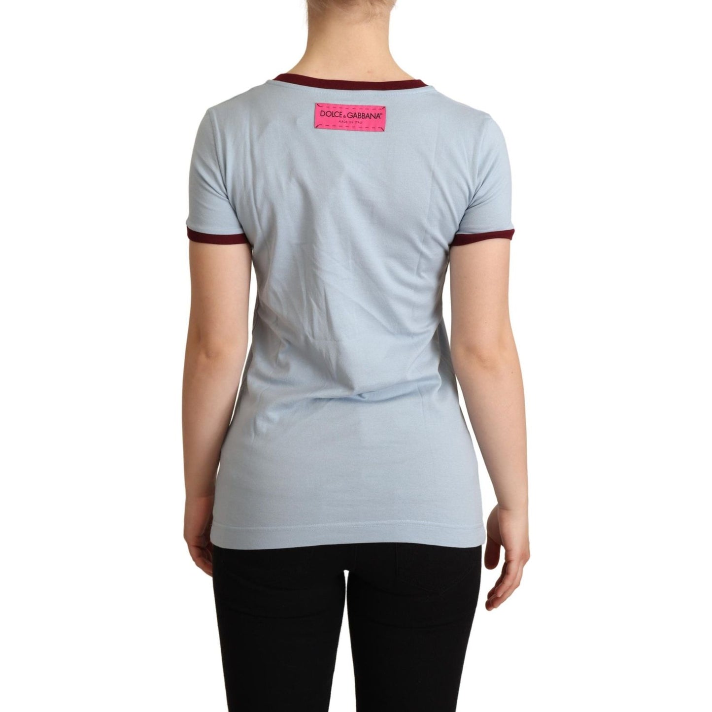 Dolce & Gabbana Blue Crewneck D&G Top T-shirt WOMAN T-SHIRTS