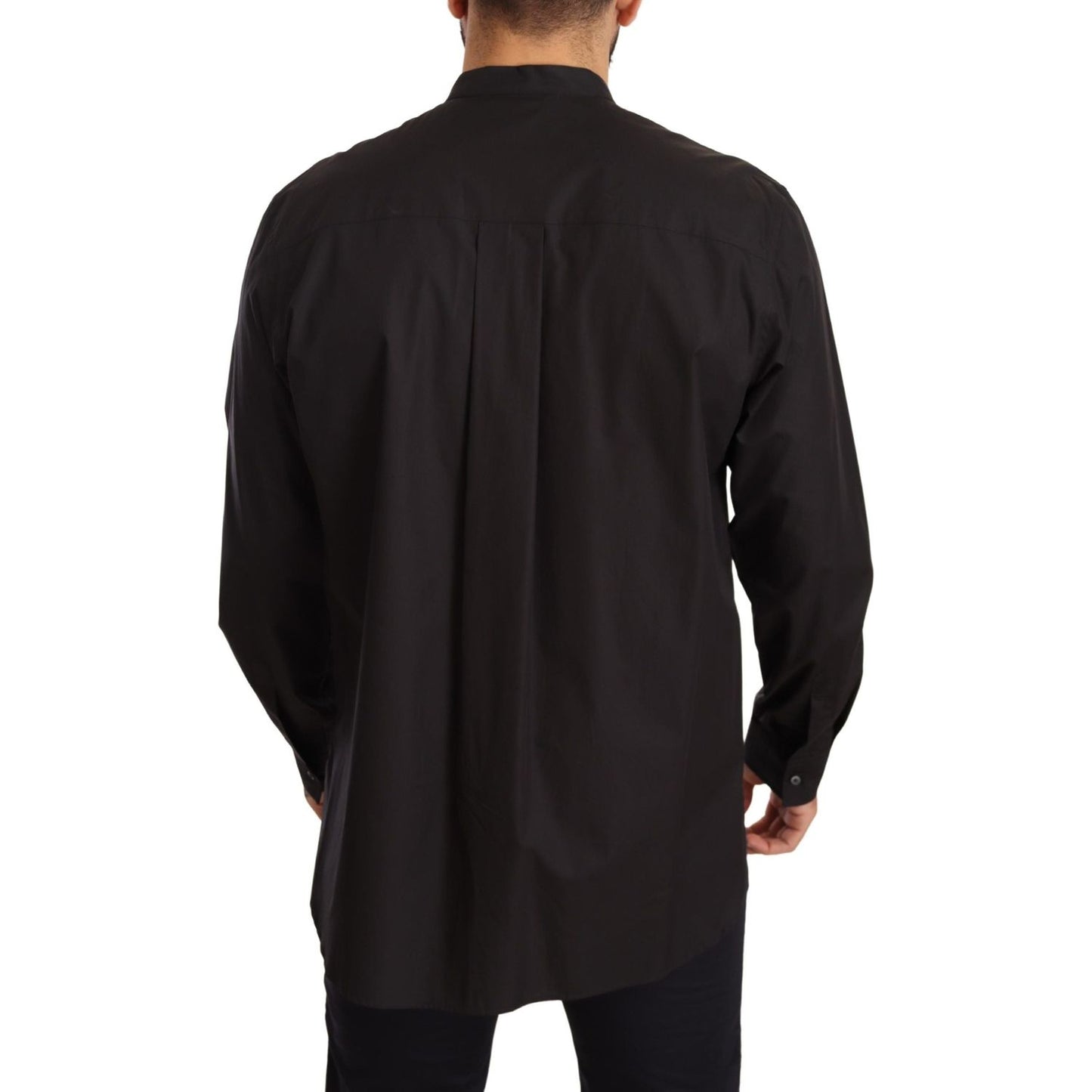 Dolce & Gabbana Black 100% Cotton Formal Dress Top Shirt Dolce & Gabbana