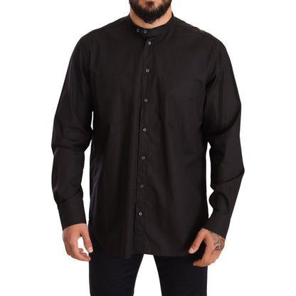 Dolce & Gabbana Black 100% Cotton Formal Dress Top Shirt Dolce & Gabbana