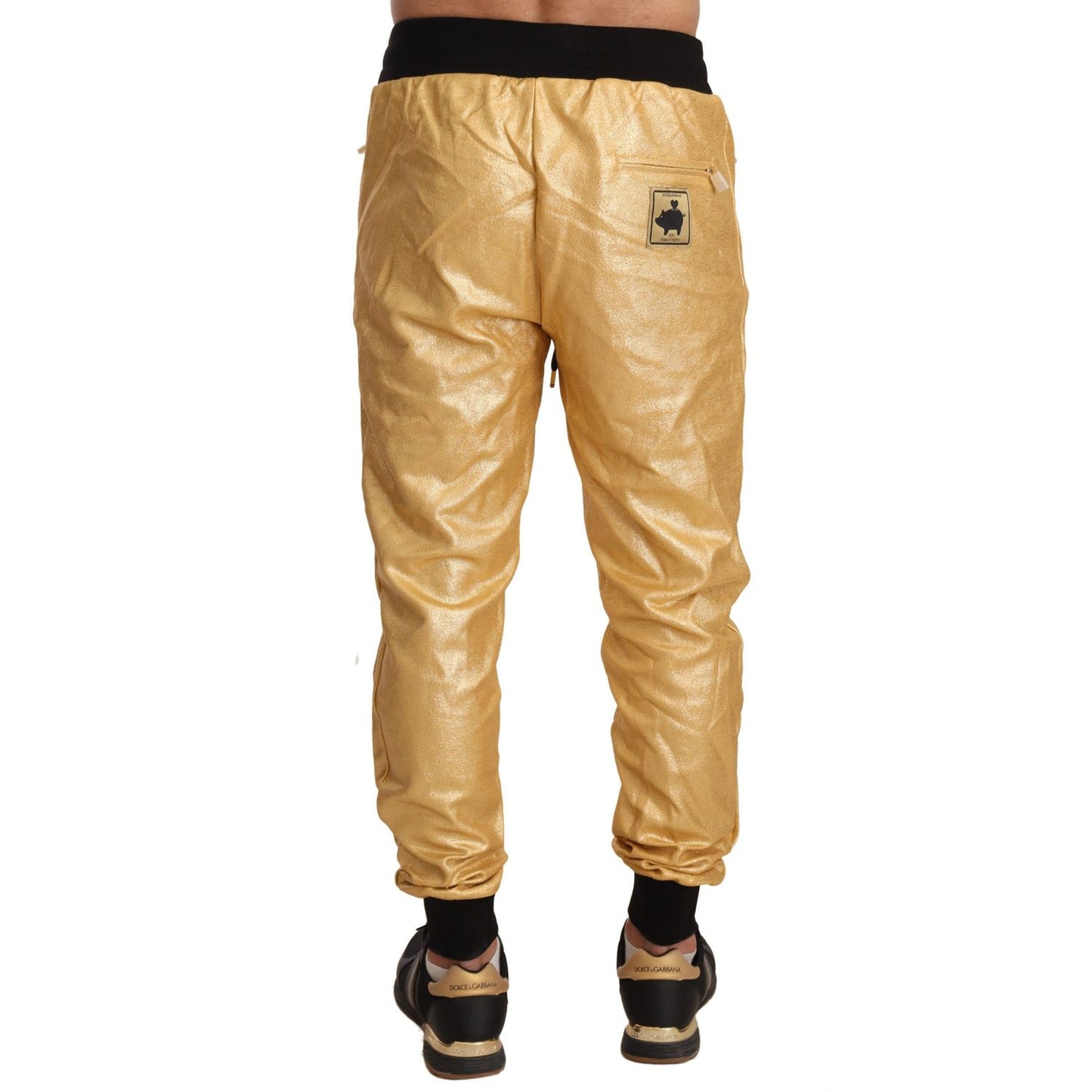 Dolce & Gabbana Gold Pig Of The Year Cotton Trousers Pants Dolce & Gabbana