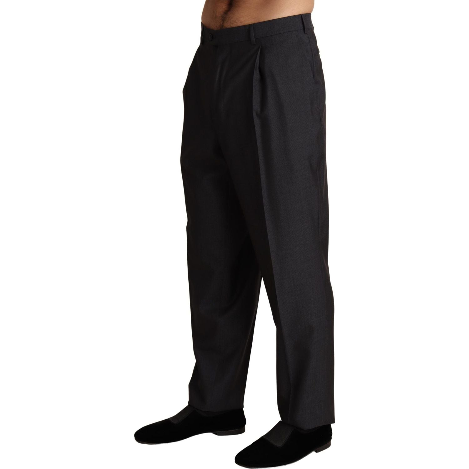 Dolce & Gabbana Gray Wool Blend Formal Trousers Pants