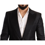 Dolce & Gabbana Black Metallic Slim Jacket Tuxedo Blazer Blazer Jacket
