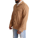 Dolce & Gabbana Brown Cotton Button Collared Coat Jacket