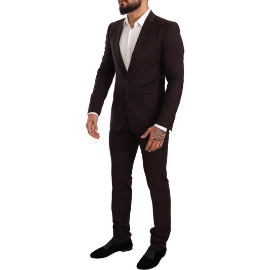 Dolce & Gabbana Bordeaux Wool MARTINI Slim Fit Suit KOS1877-44
