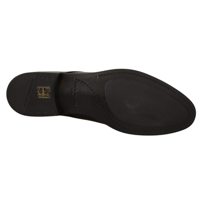 Dolce & Gabbana Black Leather Lace Up Men Dress Derby Shoes
