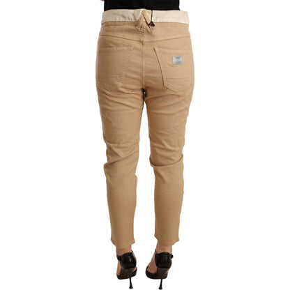 CYCLE Beige Mid Waist Slim Fit Skinny Stretch Trouser WOMAN TROUSERS