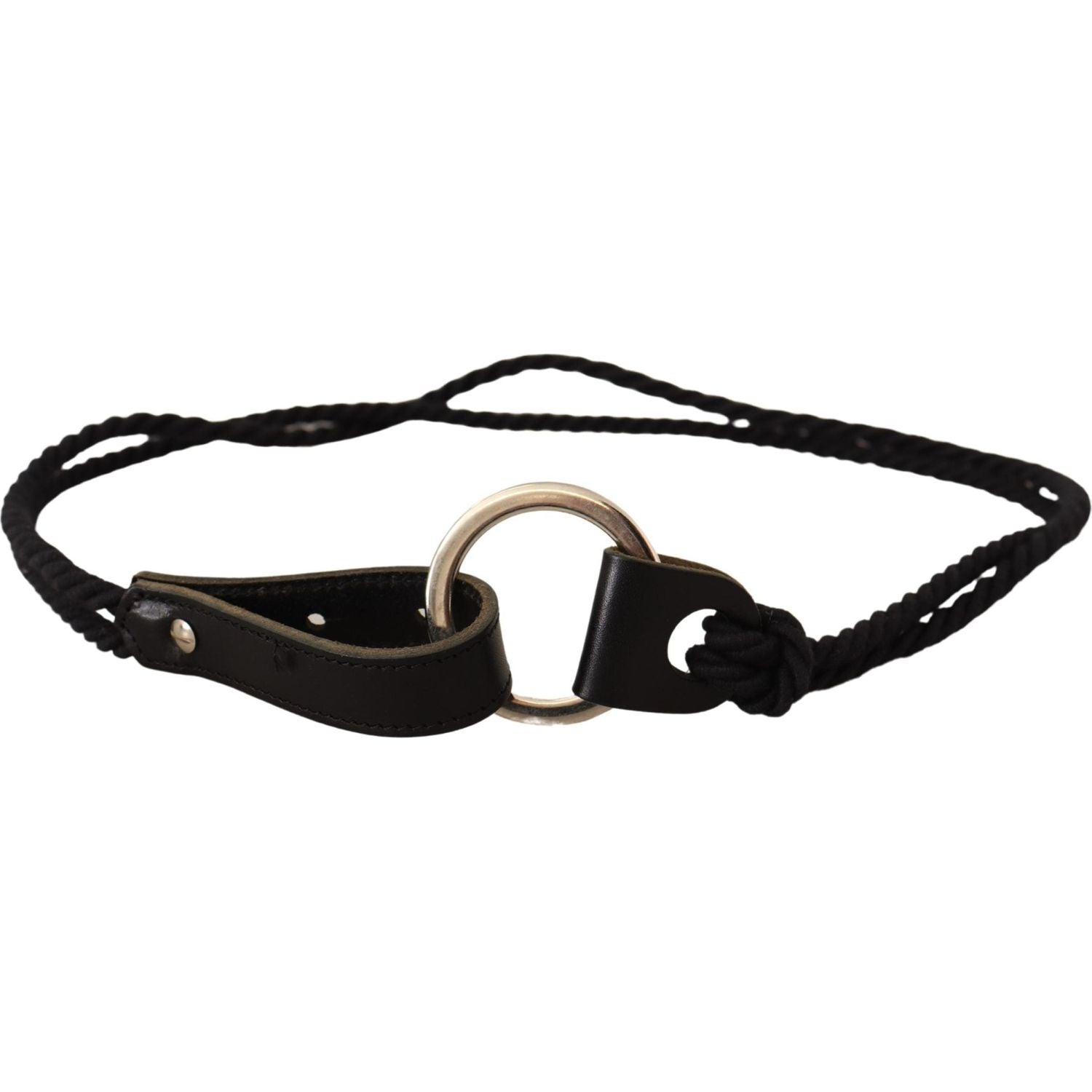 MILA SCHÖN Black Leather Slim Women Waistband Metal Buckle Belt