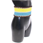 Dolce & Gabbana Yellow Striped Wide Waist Raffia Belt GSS20401-65