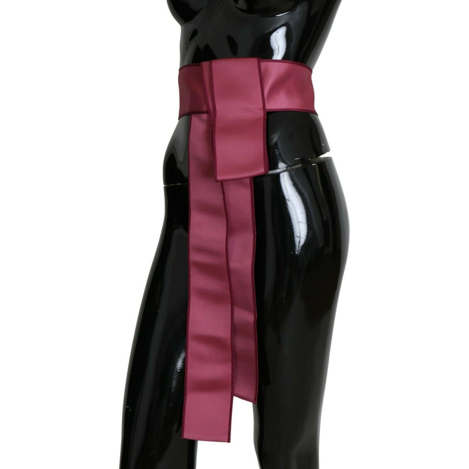 Dolce & Gabbana Pink 100% Silk 3 Button Closure Wide Waist Belt