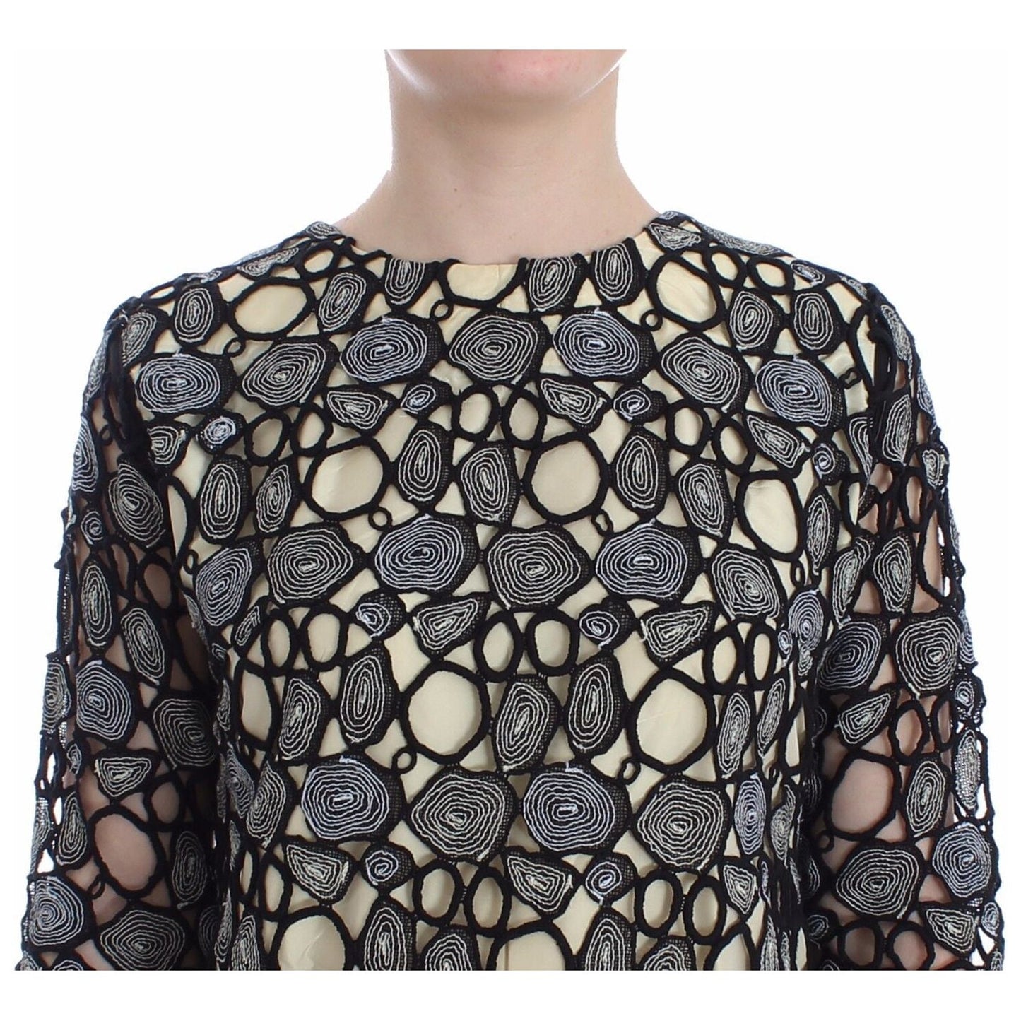 Lanre Da Silva Ajayi Black Cream Sheath Dress Shift Mini Dress WOMAN DRESSES