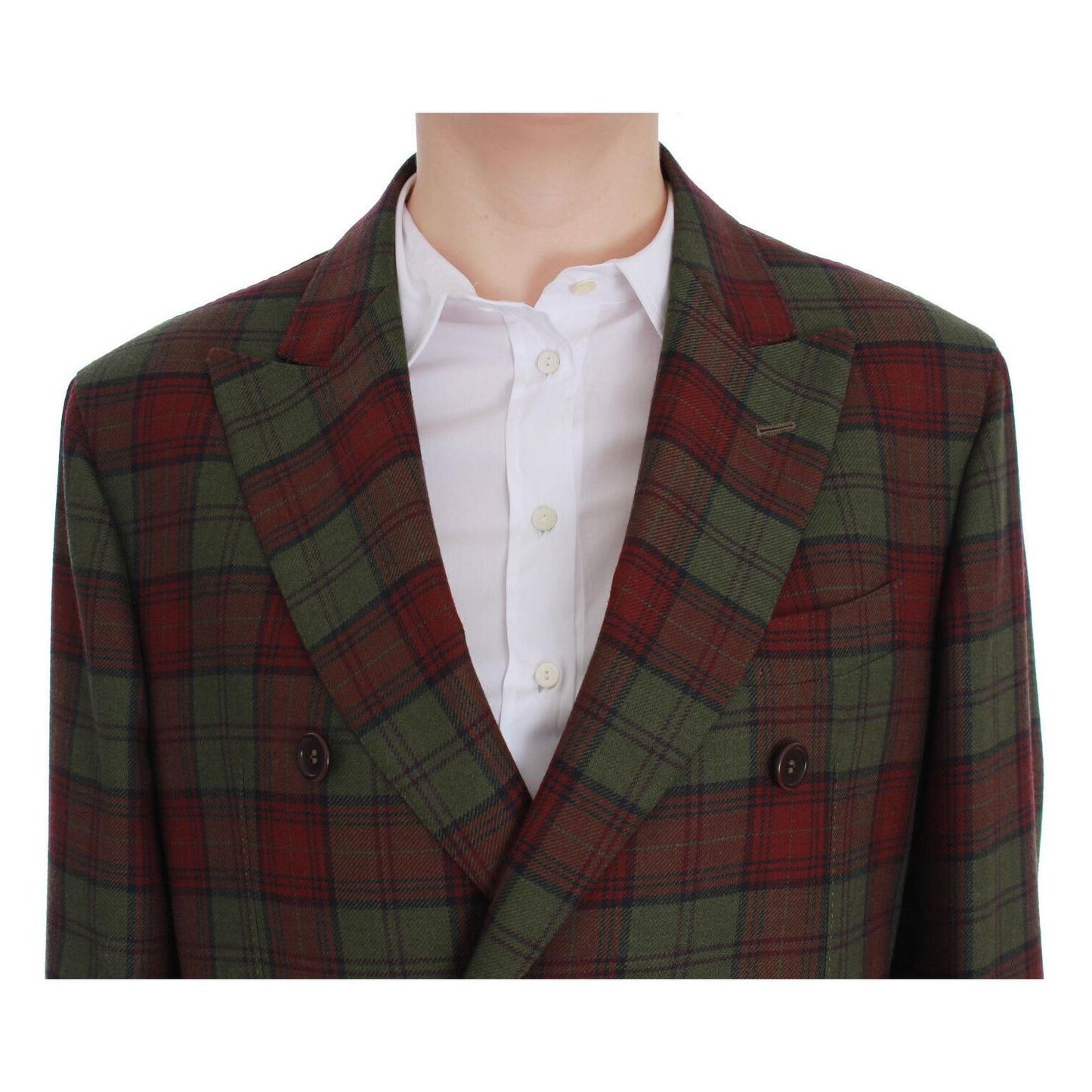 BENCIVENGA Green Wool Double Breasted Bordeaux Blazer Jacket