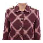 House of Holland Check Trench Coat Blazer Purple Jacket WOMAN COATS & JACKETS