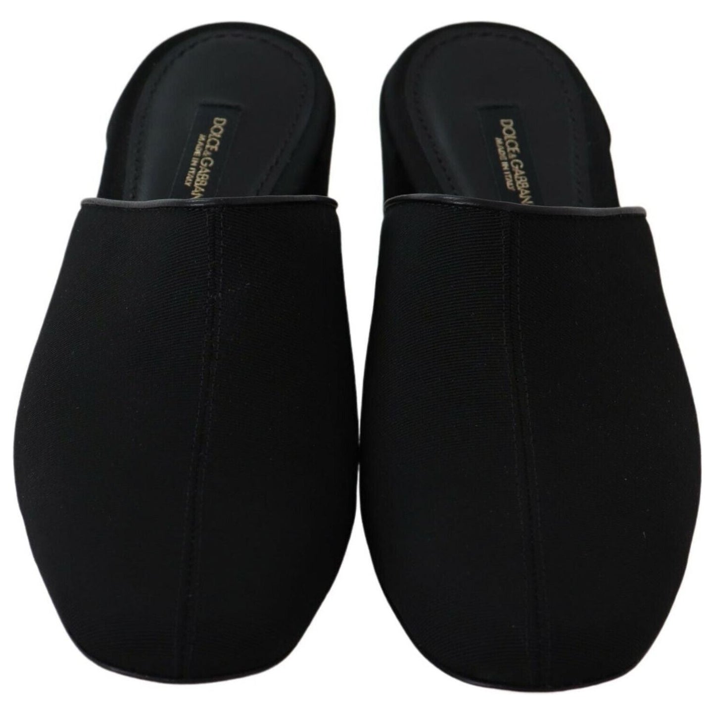 Dolce & Gabbana Black Grosgrain Slides Sandals Women Shoes WOMAN SANDALS