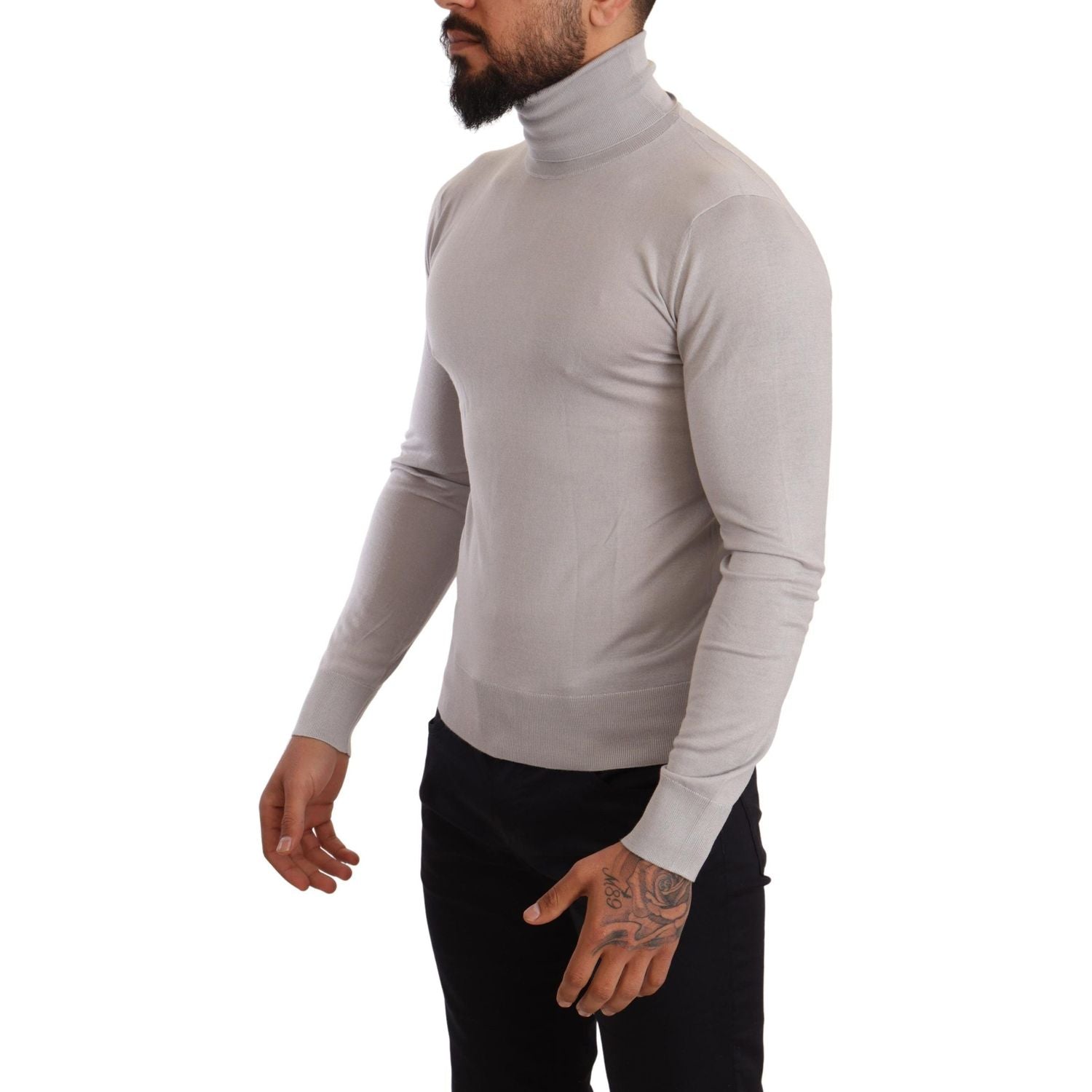 Dolce & Gabbana Gray Cashmere Turtleneck Pullover Sweater