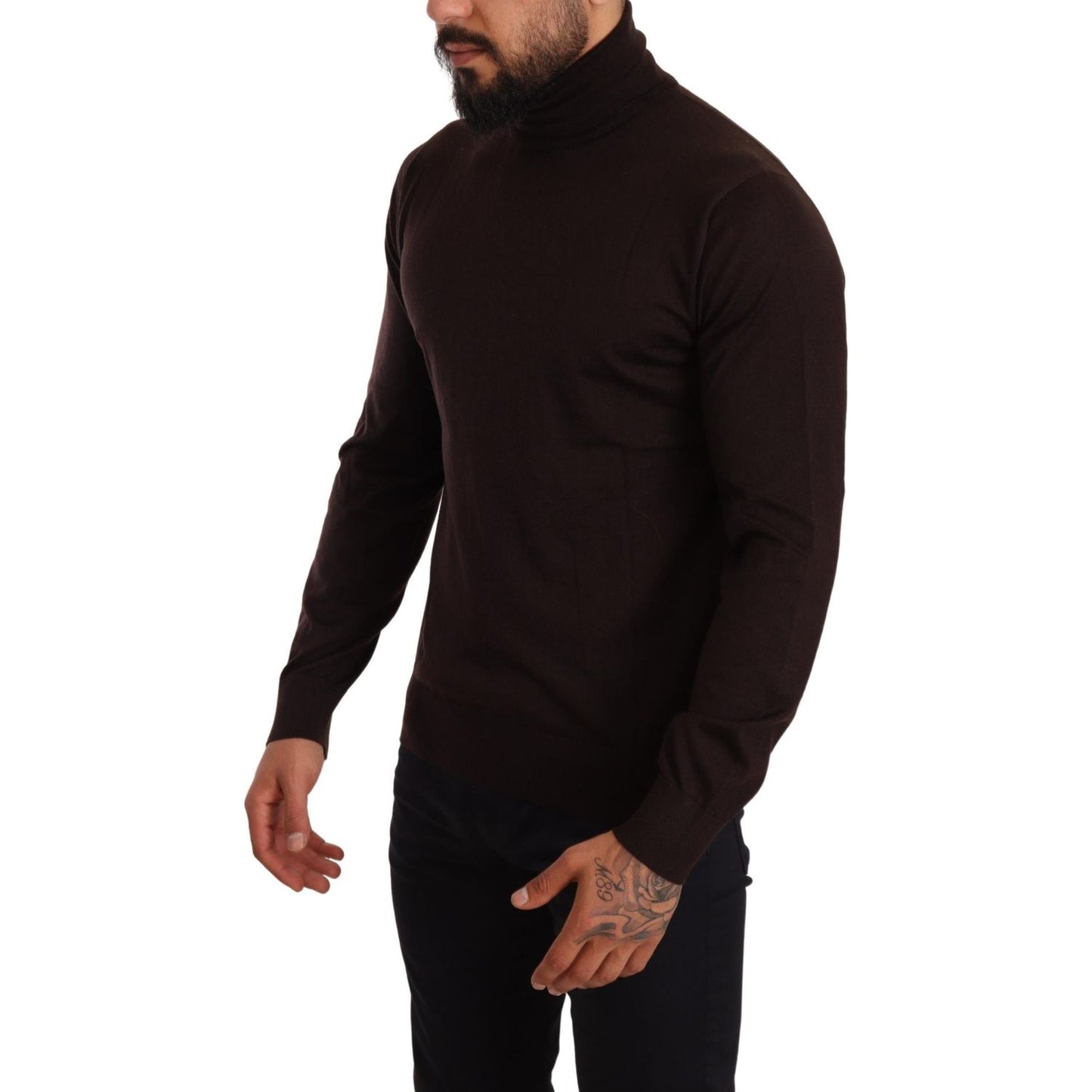 Dolce & Gabbana Brown Cashmere Turtleneck Pullover Sweater Dolce & Gabbana