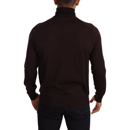 Dolce & Gabbana Brown Cashmere Turtleneck Pullover Sweater Dolce & Gabbana