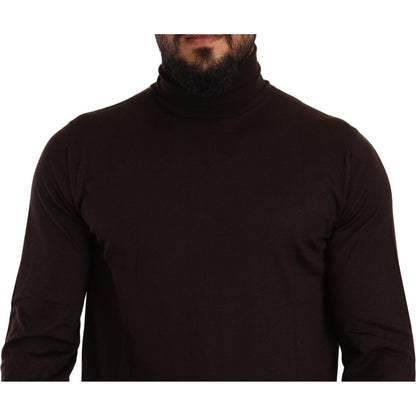 Dolce & Gabbana Brown Cashmere Turtleneck Pullover Sweater Dolce & Gabbana