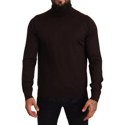 Dolce & Gabbana Brown Cashmere Turtleneck Pullover Sweater Dolce & Gabbana