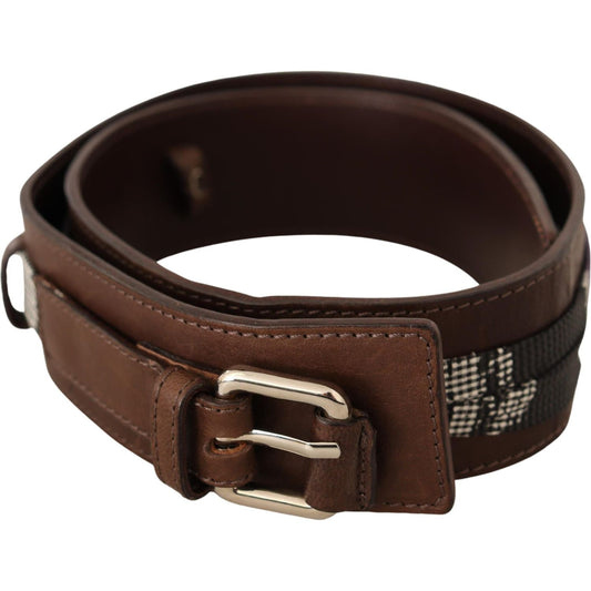 Costume National Brown Leather Silver Buckle Belt WOMAN BELTS