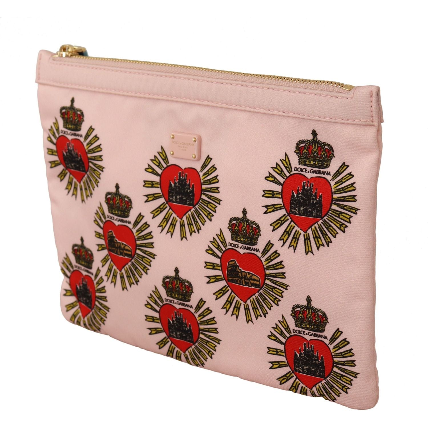 Dolce & Gabbana Clutch Pink D&G Logo Devotion Heart Toiletry Pouch Wallet