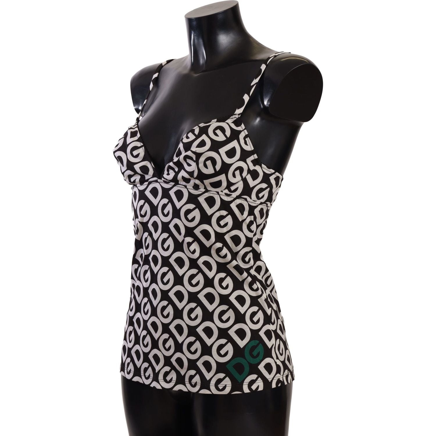 Dolce & Gabbana Black White Logo Print Camisole Top Underwear