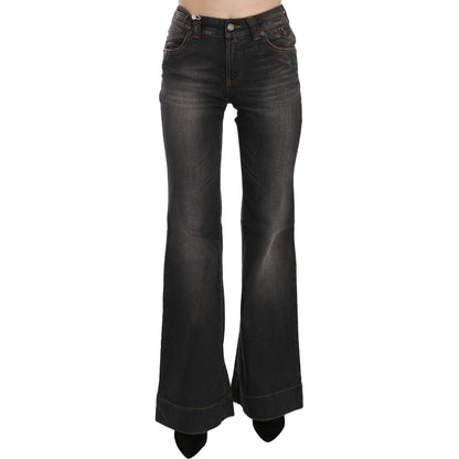 John Galliano Black Washed Mid Waist Flared Denim Casual Jeans Jeans & Pants