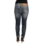 Acht Blue Washed Cotton Low Waist Skinny Denim Women Trouser Jeans PAN71803-26
