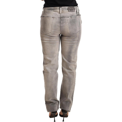 Ermanno Scervino Gray Washed Low Waist Skinny Trouser Cotton Jeans Jeans & Pants