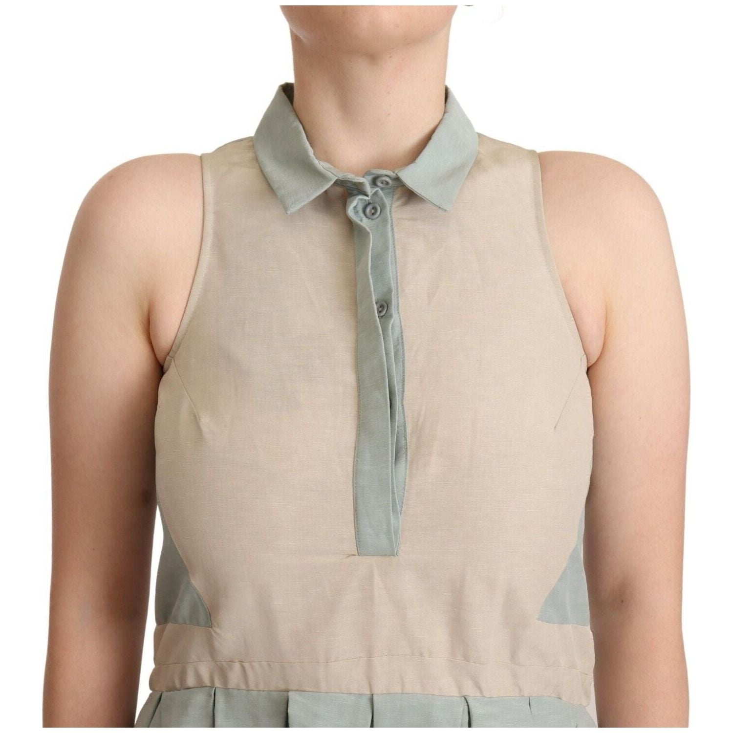 Comeforbreakfast Multicolor Collared Sleeveless Sheath Dress