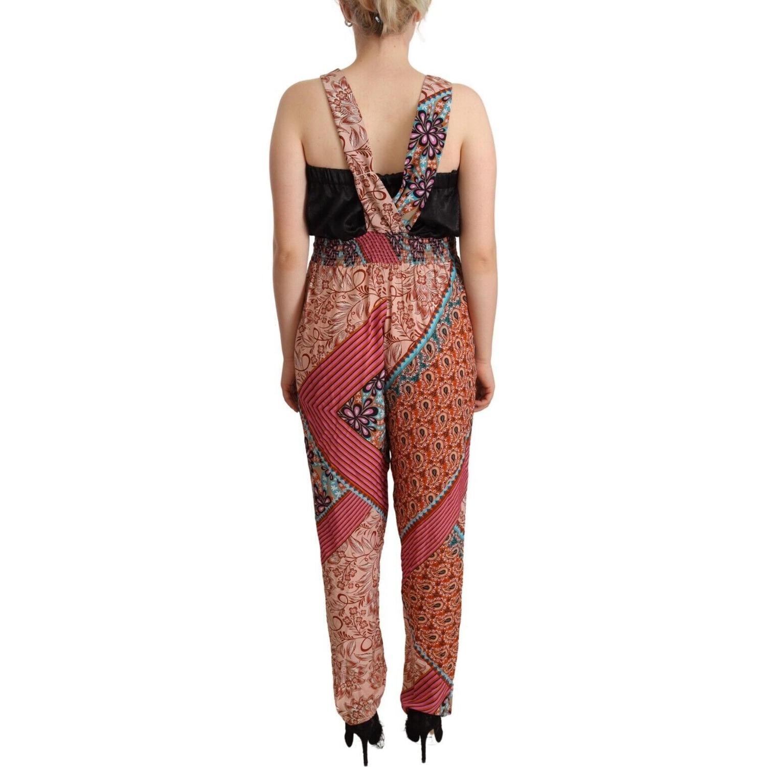 PINKO Multicolor Viscose Floral Print Women Jumpsuit Dress