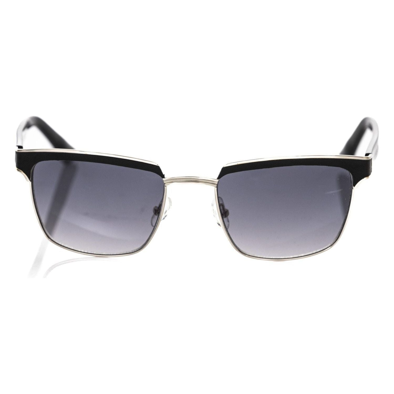 Frankie Morello Black Metallic Fiber Men Sunglasses