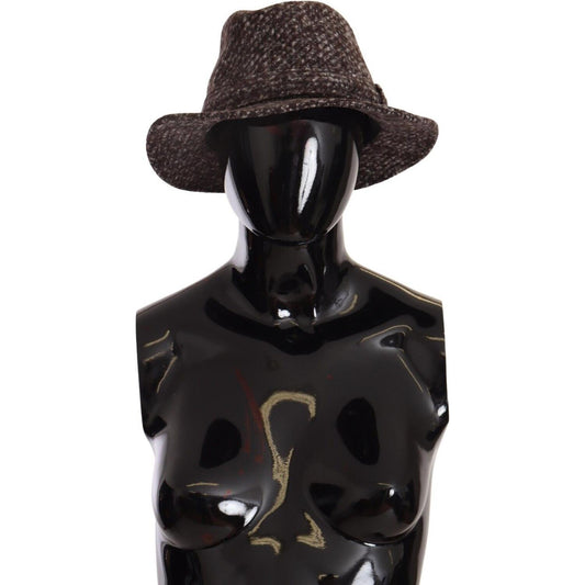 Dolce & Gabbana Gray Melange Blended Textured Tweed Hat