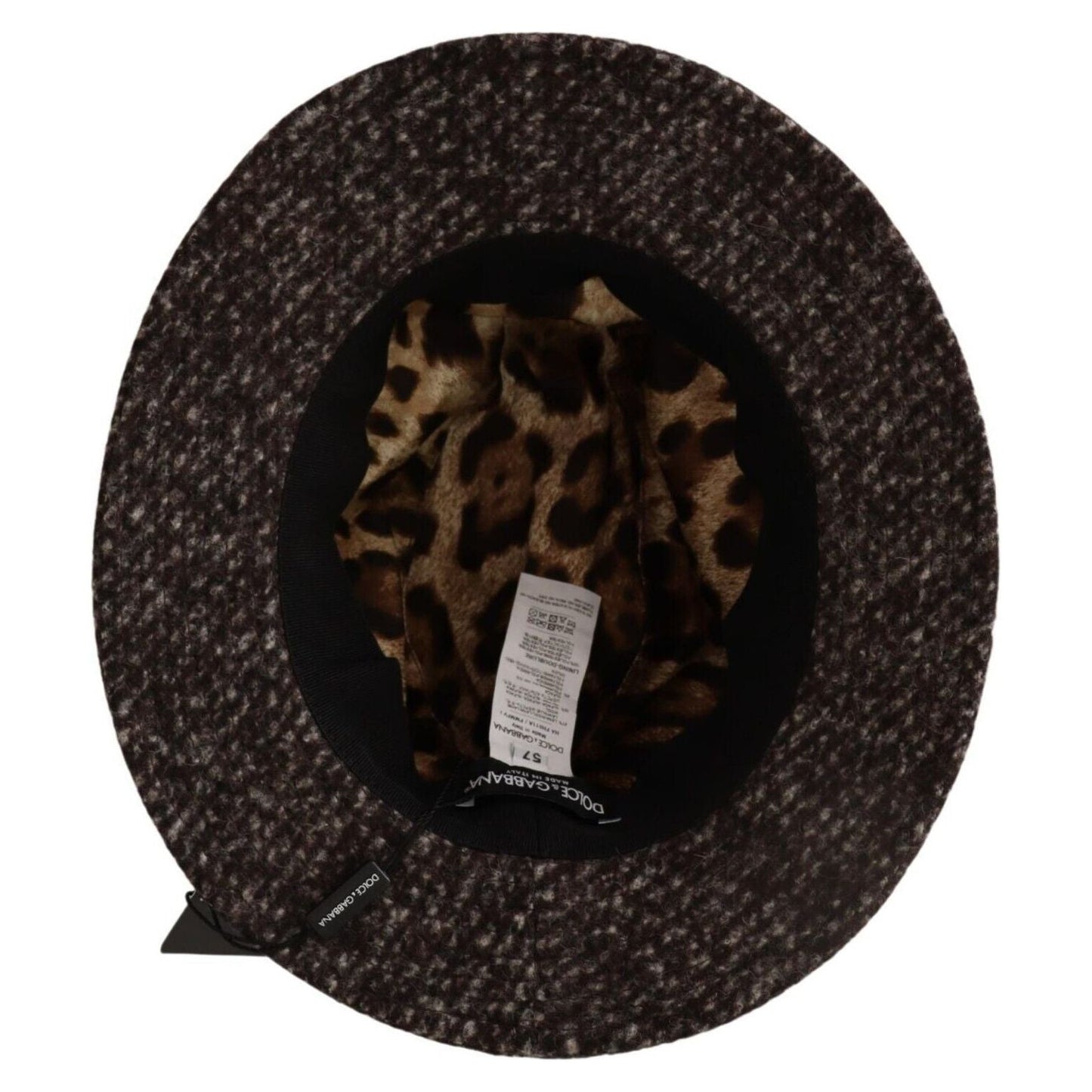 Dolce & Gabbana Gray Melange Blended Textured Tweed Hat HAT9227 - 57
