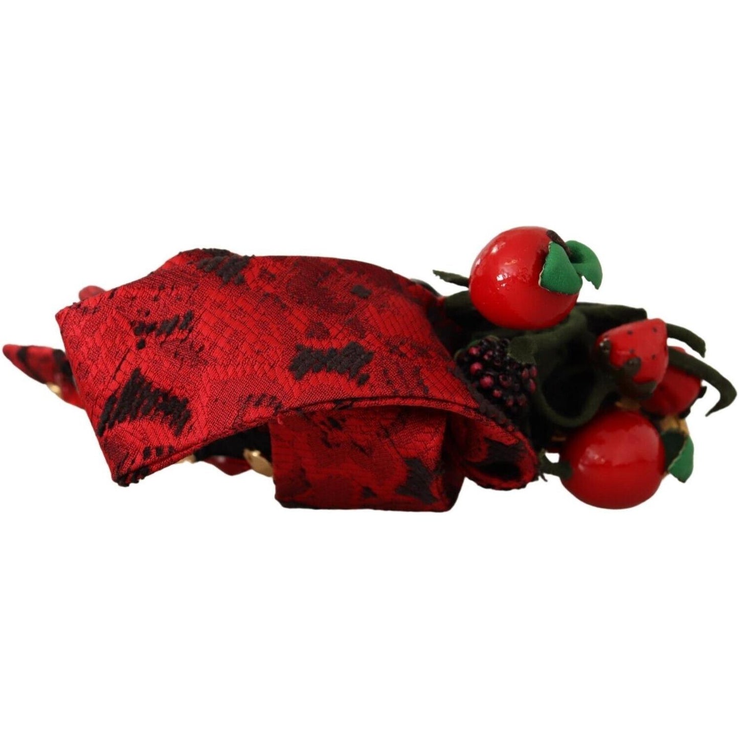 Dolce & Gabbana Red Tiara Berry Fruit Crystal Bow Hair Diadem Headband SMY100807